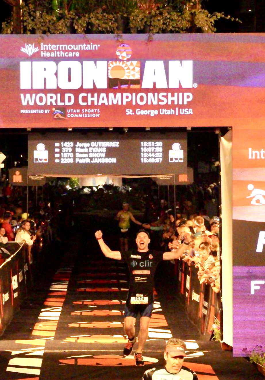 Andreas at the Ironman World Championship finish line